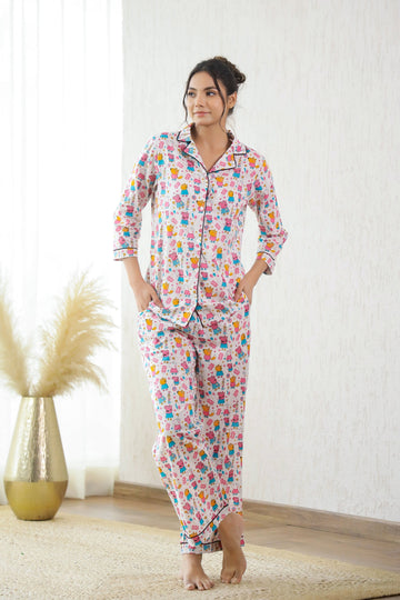 Peppa Pig Printed Cotton Night Suit | Co-Ord Set | Shop stylish women's clothing online at Label Flavia |