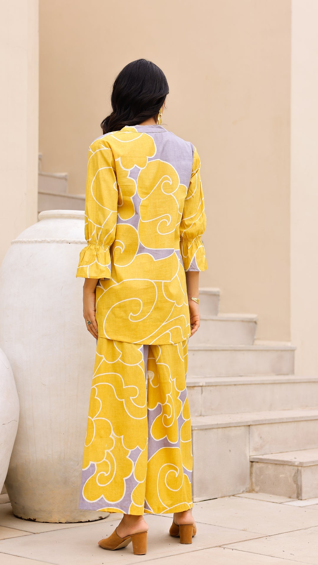 Yellow & Lilac Abstract Co-ord Set