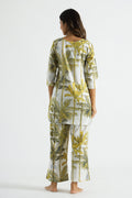 Yellow Palm Tree Printed Cotton Co-ord Set - Tropical Style | Co-Ord Set | Shop stylish women's clothing online at Label Flavia |