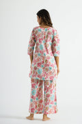 Pastel Floral Cotton Co-ord Set - Top & Trousers | Co-Ord Set | Shop stylish women's clothing online at Label Flavia |