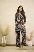 Black Ikhat Multicolor Coord set | Co-Ord Set | Shop stylish women's clothing online at Label Flavia |
