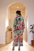 Vibrant Abstract Print Co-ord Set - Bold & Artistic Nightwear | Co-Ord Set | Shop stylish women's clothing online at Label Flavia |