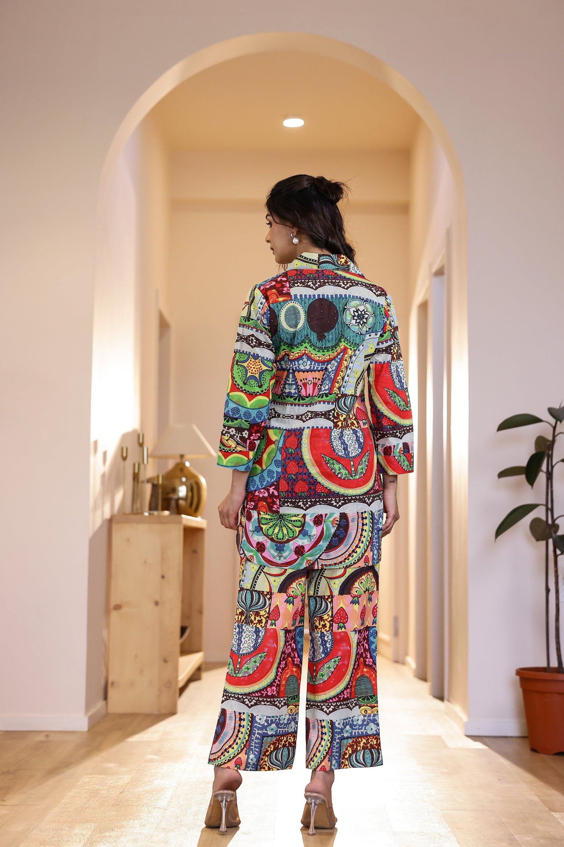 Vibrant Abstract Print Co-ord Set - Bold & Artistic Nightwear | Co-Ord Set | Shop stylish women's clothing online at Label Flavia |