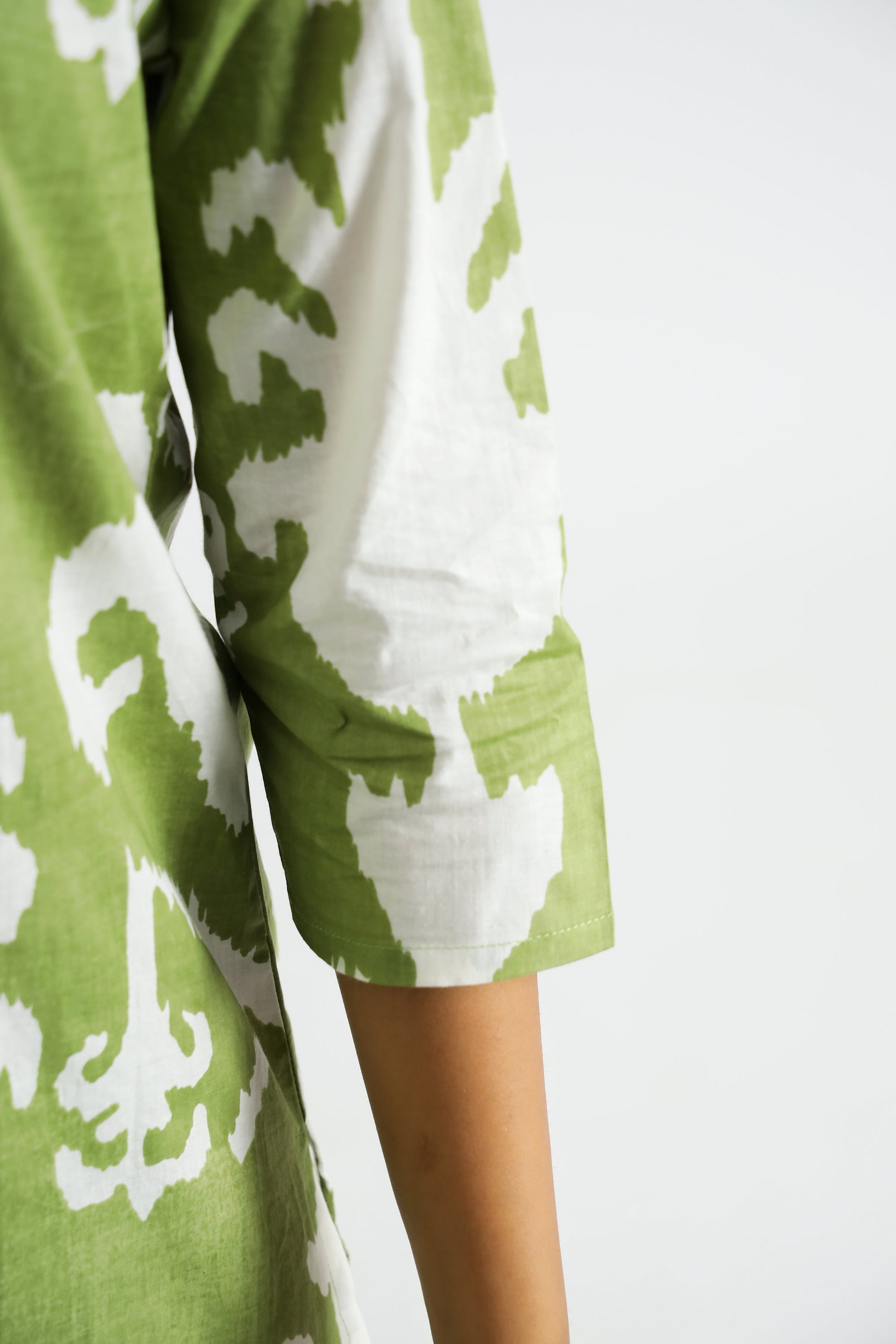 Green Ikat Cotton Co-ord Set - Top & Trousers | Co-Ord Set | Shop stylish women's clothing online at Label Flavia |