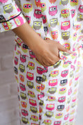 Owl Printed Cotton Night Suit | Co-Ord Set | Shop stylish women's clothing online at Label Flavia |