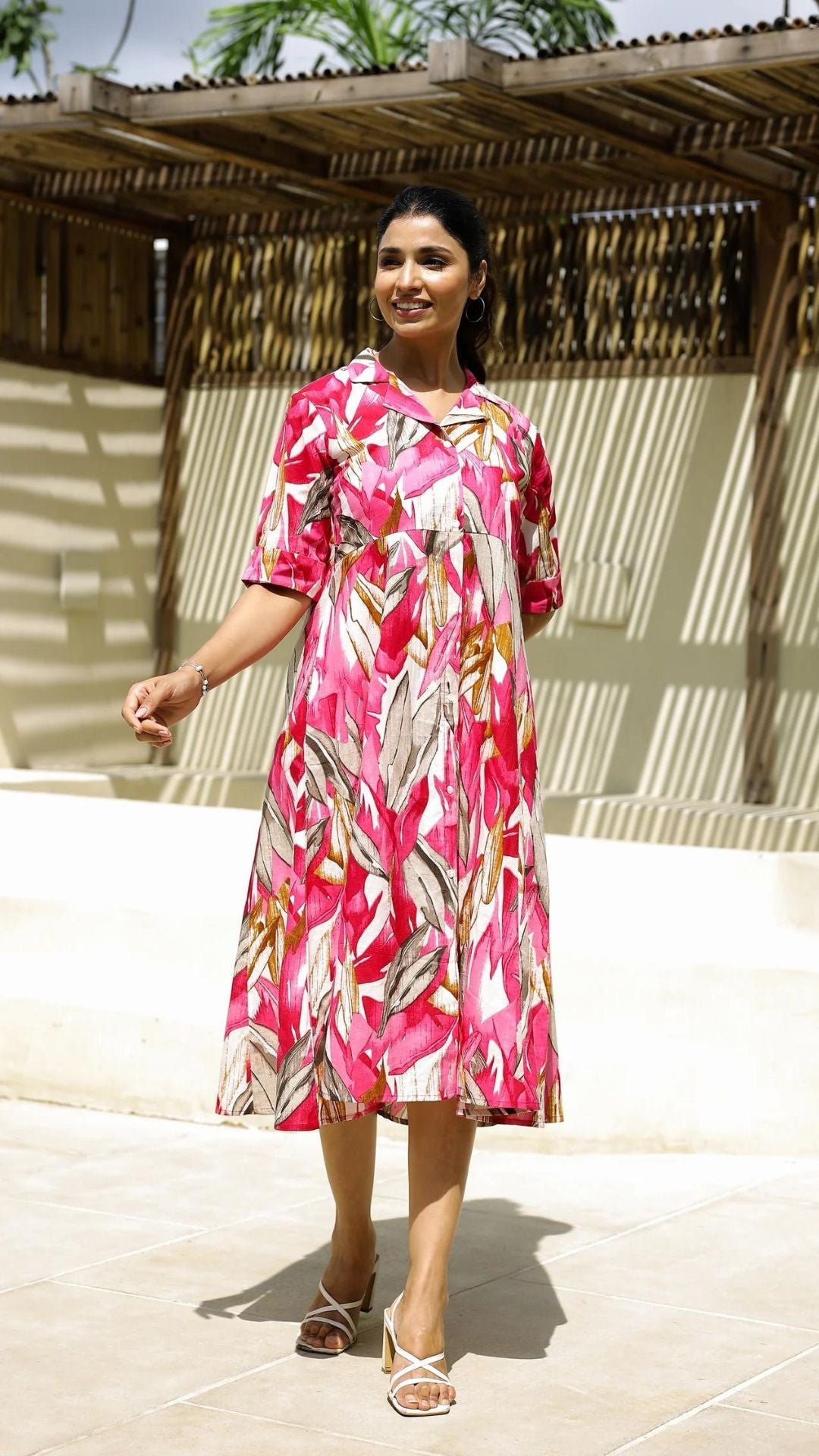 Cotton Printed Dress | A-Line Dress | Shop stylish women's clothing online at Label Flavia |
