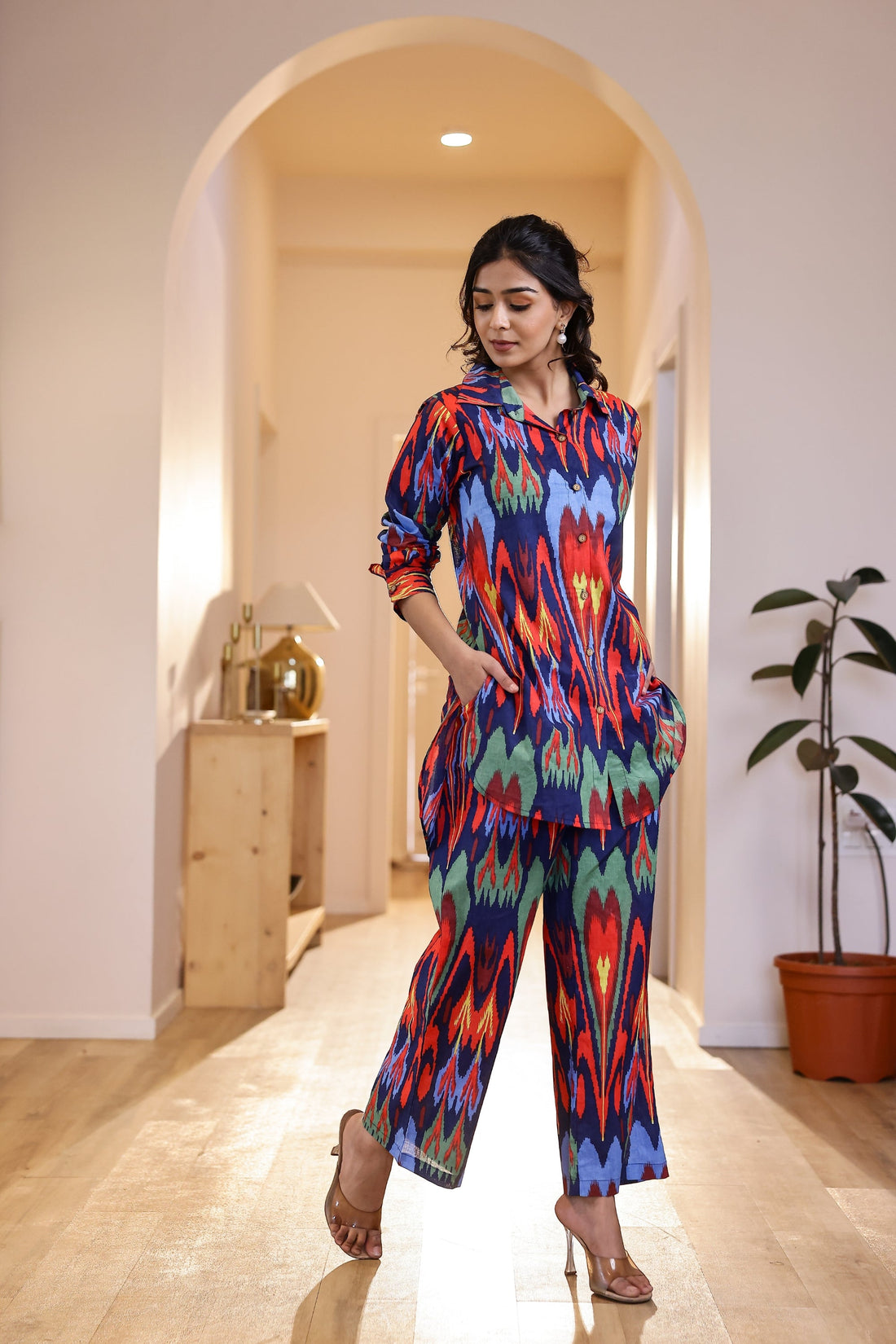 Cotton Printed Straight Cord Set | Co-Ord Set | Shop stylish women's clothing online at Label Flavia |