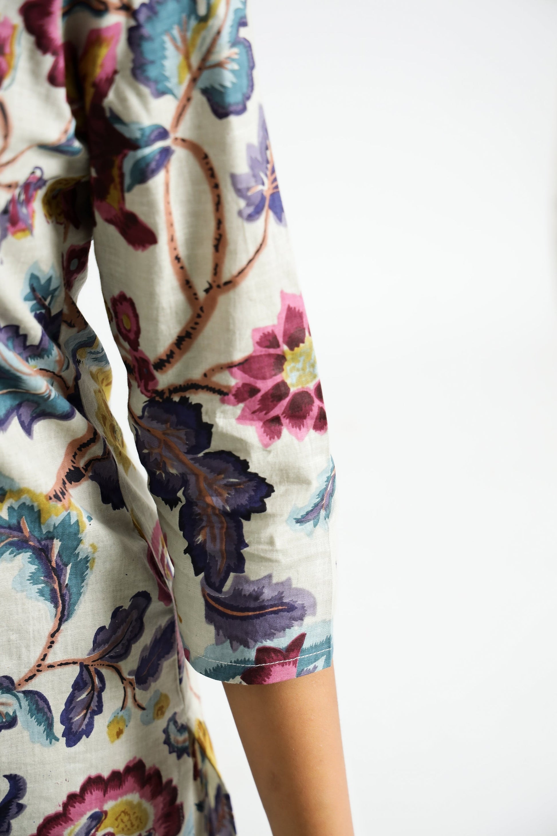 Floral Multicolor Organic Printed Pure Cotton Loungewear Set | | Shop stylish women's clothing online at Label Flavia |