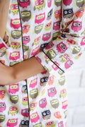 Owl Printed Cotton Night Suit | Co-Ord Set | Shop stylish women's clothing online at Label Flavia |