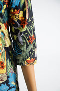 Lady In Jungle Black Collared Cotton Lounge Co-Ord Set with 7 button | Co-Ord Set | Shop stylish women's clothing online at Label Flavia |