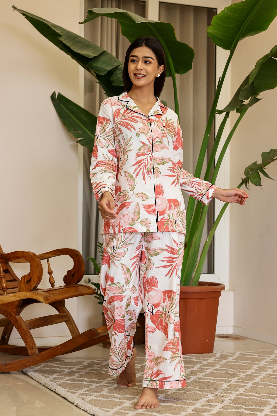 Cotton Printed Night Suit | Co-Ord Set | Shop stylish women's clothing online at Label Flavia |