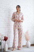 Owl Printed Cotton Night Suit | Co-Ord Set | Shop stylish women's clothing online at Label Flavia |