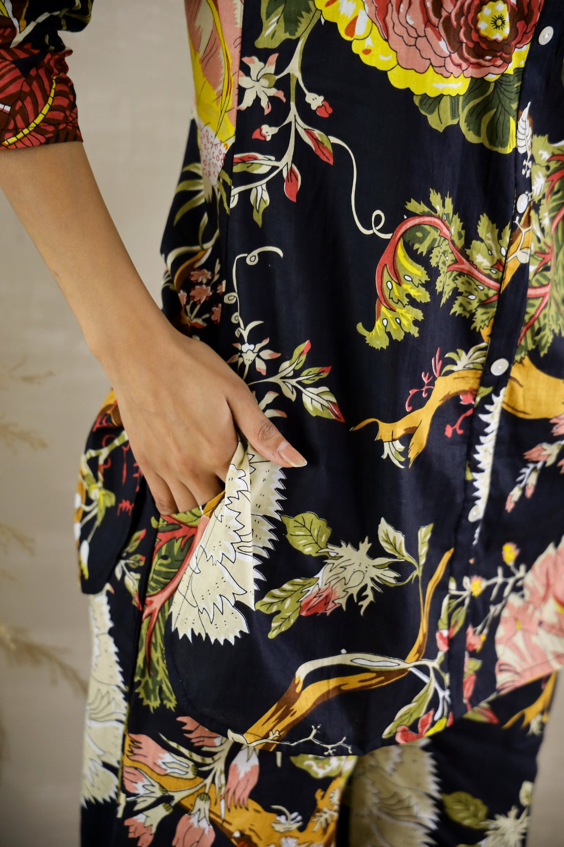 Black Floral Party Cotton Coord Set | Co-Ord Set | Shop stylish women's clothing online at Label Flavia |
