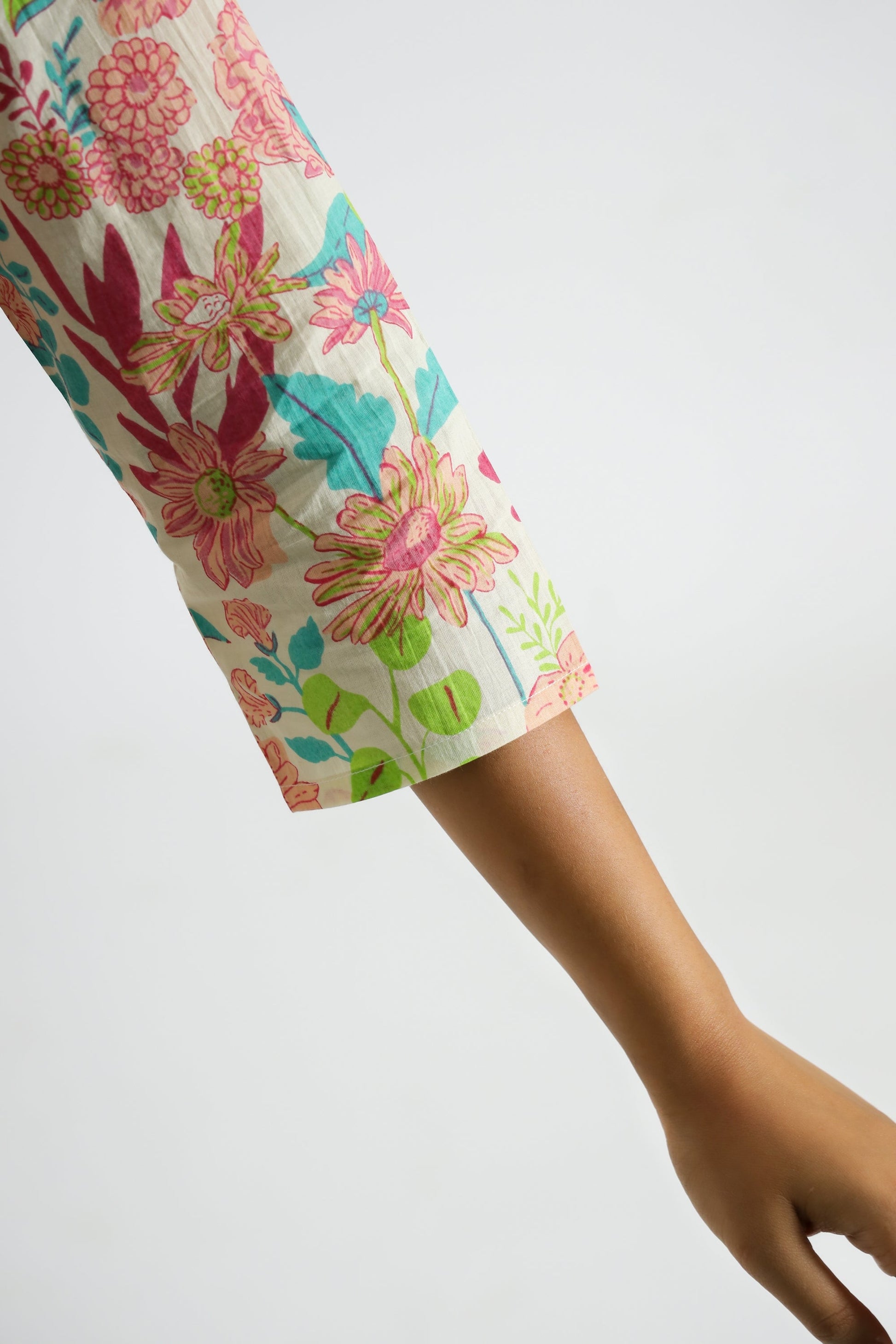 Floral Garden Cotton Co-ord Set - Top & Trousers | Co-Ord Set | Shop stylish women's clothing online at Label Flavia |