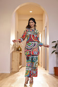 Vibrant Abstract Print Co-ord Set - Bold & Artistic Nightwear | Co-Ord Set | Shop stylish women's clothing online at Label Flavia |