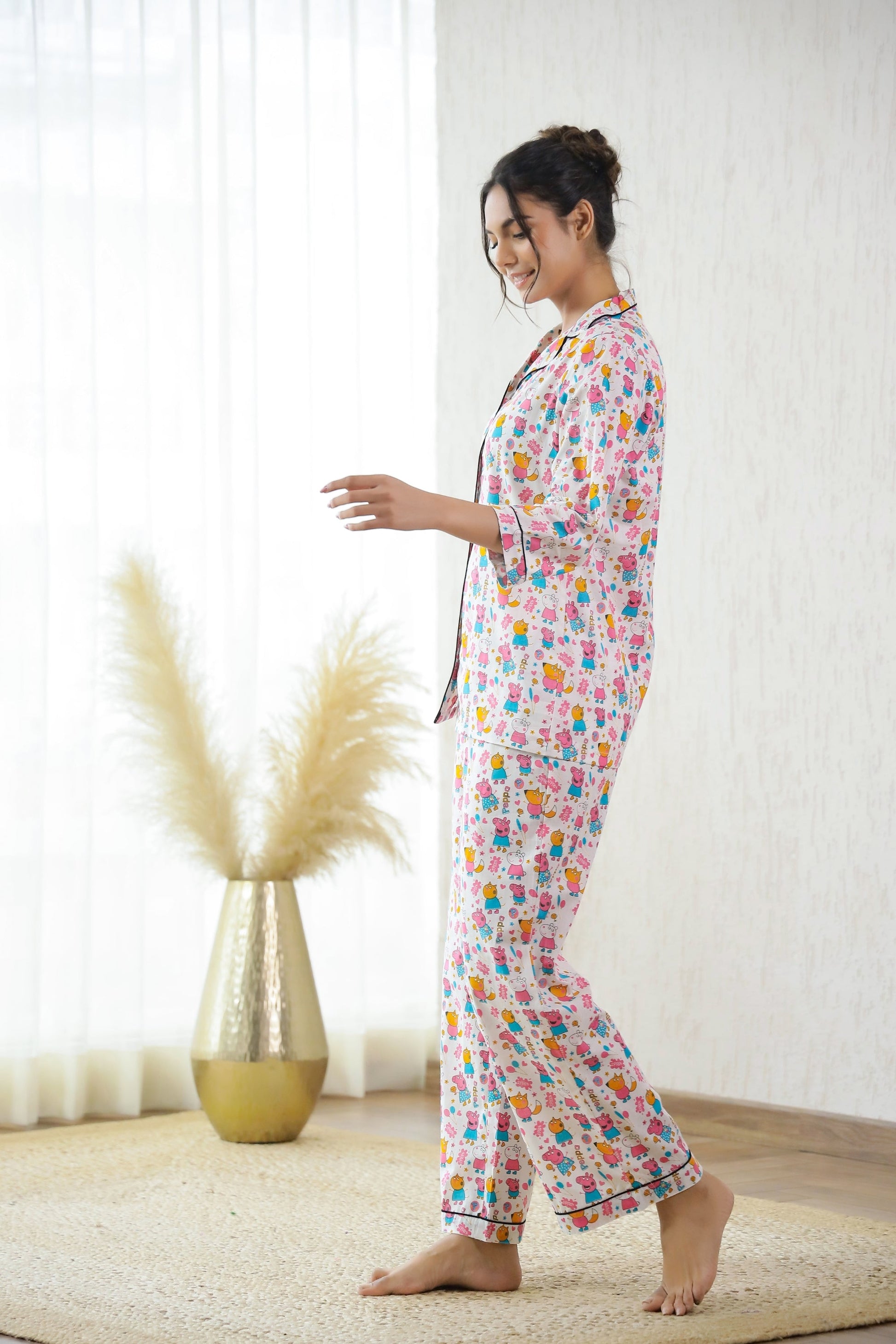 Peppa Pig Printed Cotton Night Suit | Co-Ord Set | Shop stylish women's clothing online at Label Flavia |