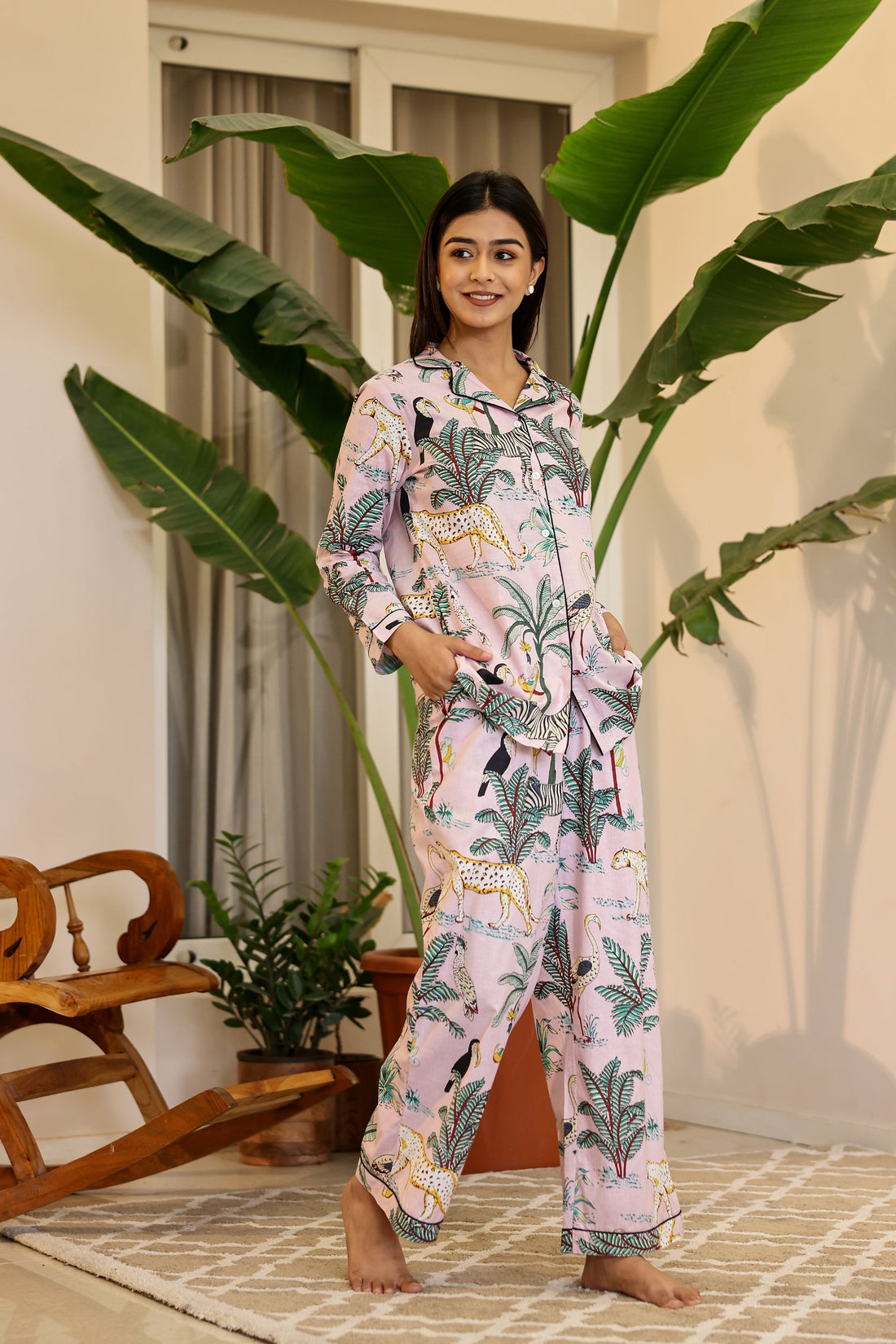 Cotton Printed Night Suit | Co-Ord Set | Shop stylish women's clothing online at Label Flavia |