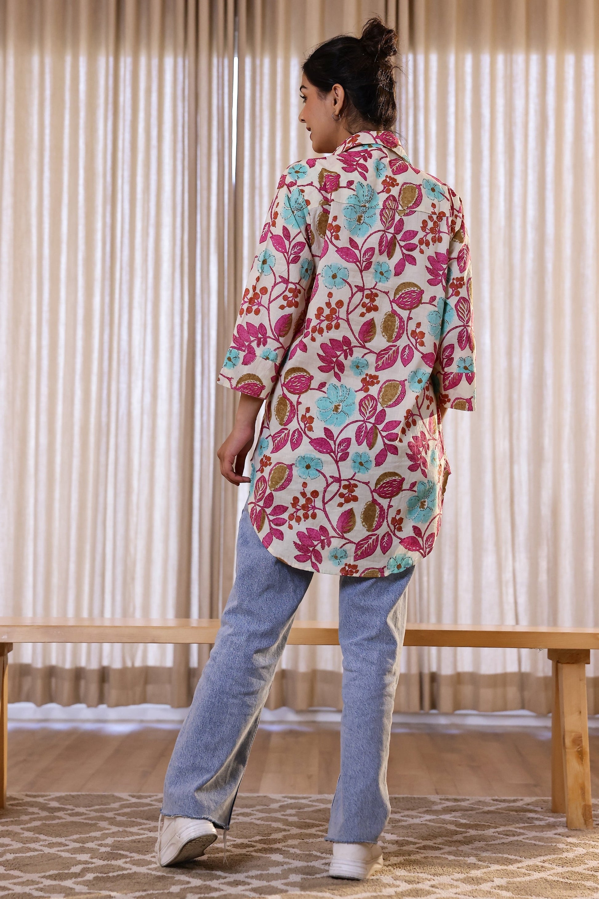 Women's Colorful Floral Shirt - Fun & Fresh | Women's Shirt | Shop stylish women's clothing online at Label Flavia |