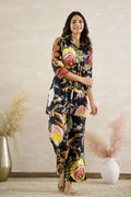 Black Floral Party Cotton Coord Set | Co-Ord Set | Shop stylish women's clothing online at Label Flavia |