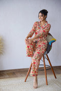 Floral Printed Cotton Night Suit | Co-Ord Set | Shop stylish women's clothing online at Label Flavia |