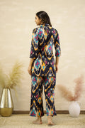 Black Ikhat Multicolor Coord set | Co-Ord Set | Shop stylish women's clothing online at Label Flavia |