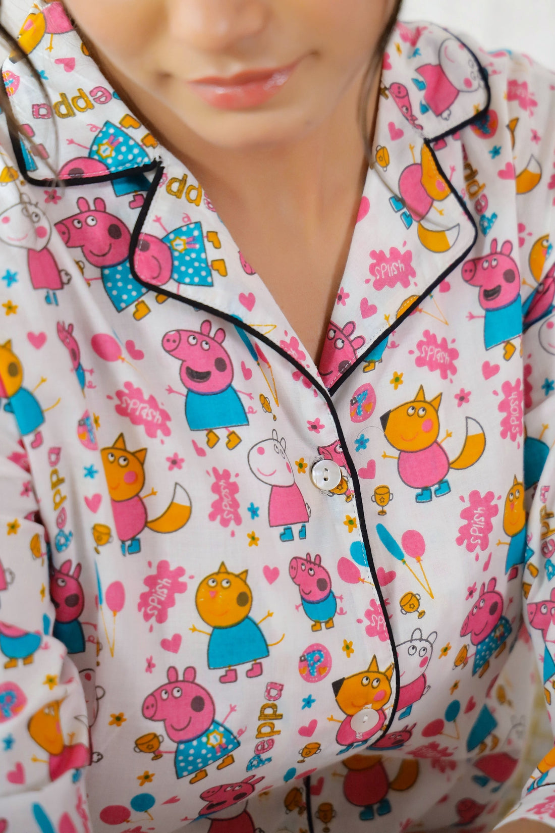 Peppa Pig Printed Cotton Night Suit | Co-Ord Set | Shop stylish women's clothing online at Label Flavia |