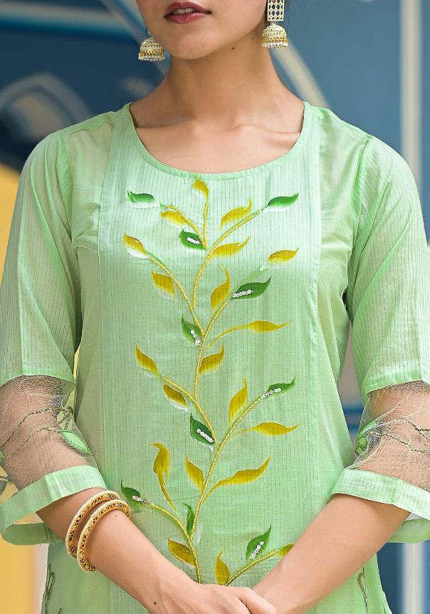 Cotton Dobby Kurta Pant Set | | Shop stylish women's clothing online at Label Flavia |