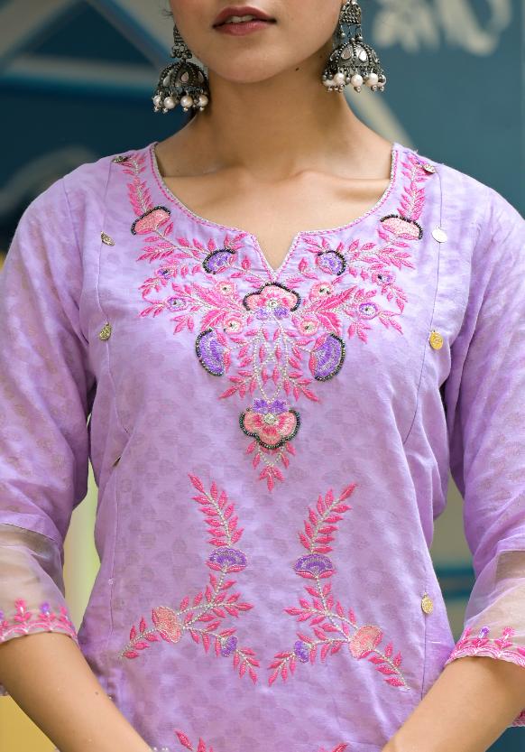 Cotton Dobby Kurta Pant Set | | Shop stylish women's clothing online at Label Flavia |