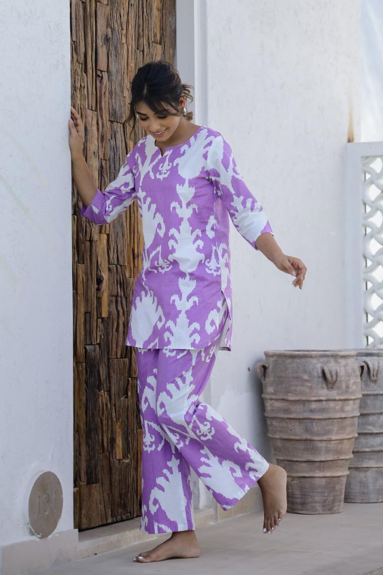 Cotton Printed Cord Suit | Co-Ord Set | Shop stylish women's clothing online at Label Flavia |
