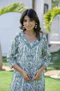 Cotton Embroidered Straight Fit Kurti | | Shop stylish women's clothing online at Label Flavia |
