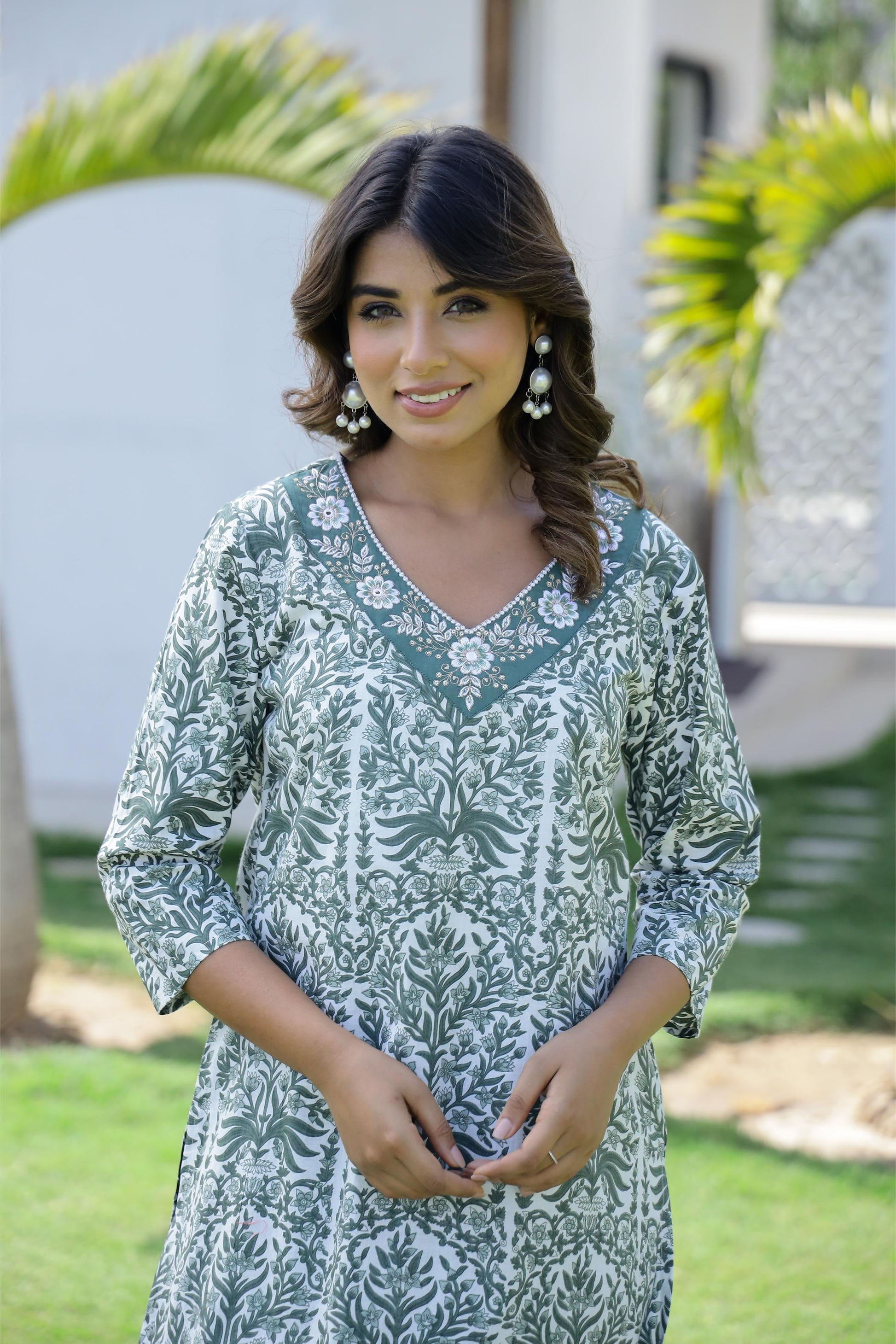 Cotton Embroidered Straight Fit Kurti | | Shop stylish women's clothing online at Label Flavia |