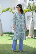 Cotton Embroidered Straight Fit Kurti | | Shop stylish women's clothing online at Label Flavia |