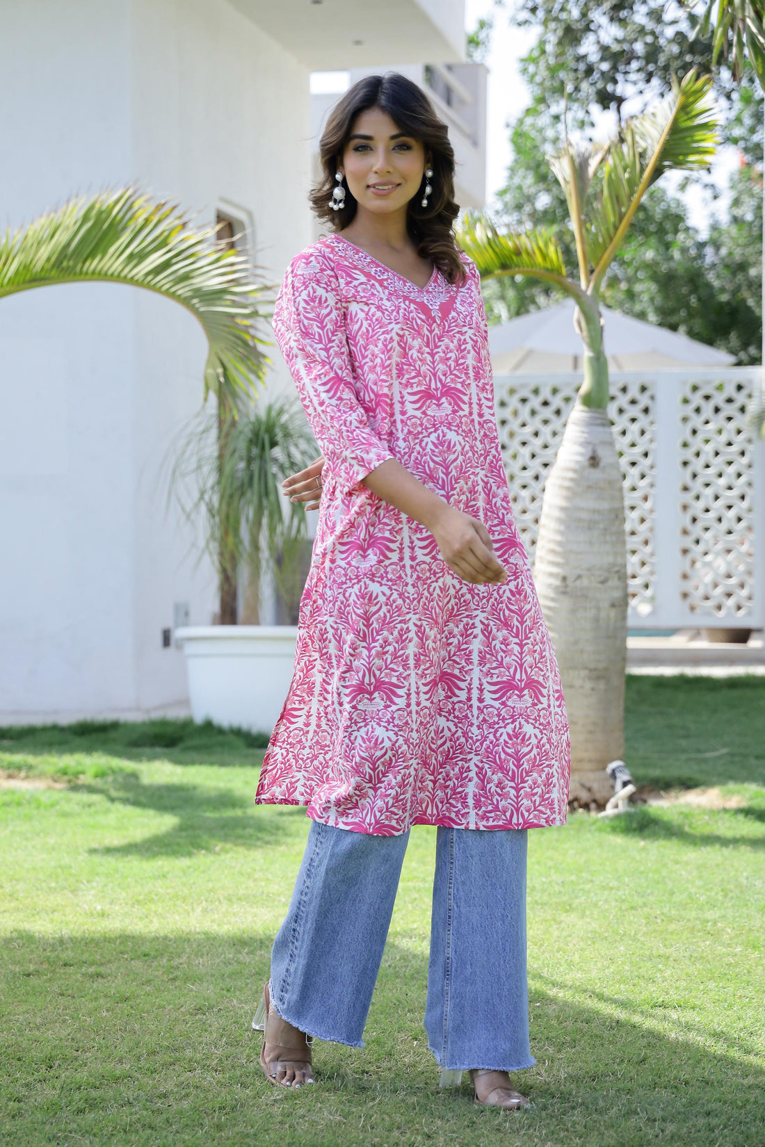 Cotton Embroidered Straight Fit Kurti | | Shop stylish women's clothing online at Label Flavia |