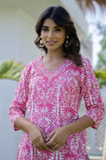 Cotton Embroidered Straight Fit Kurti | | Shop stylish women's clothing online at Label Flavia |