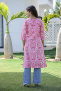Cotton Embroidered Straight Fit Kurti | | Shop stylish women's clothing online at Label Flavia |