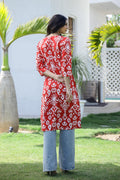 Cotton Embroidered Straight Fit Kurti | | Shop stylish women's clothing online at Label Flavia |