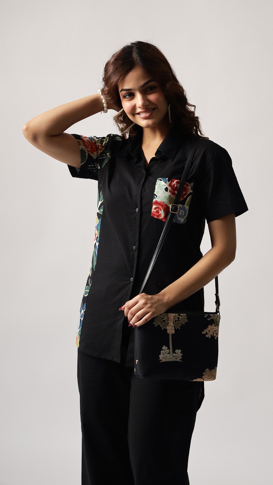 Black Palm Crossbody Bag