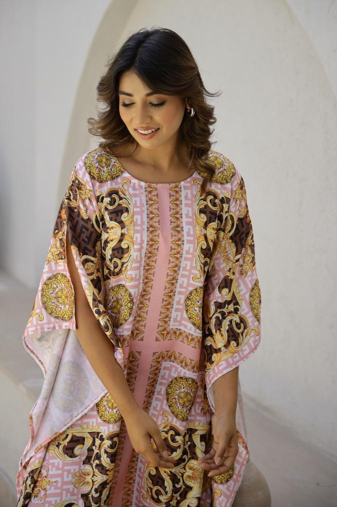 Bohemian Print Kaftan Dress - Elegant Flowing Style | | Shop stylish women's clothing online at Label Flavia |