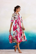 Pink Abstract Cotton Dress | | Shop stylish women's clothing online at Label Flavia |