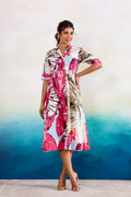 Pink Abstract Cotton Dress | | Shop stylish women's clothing online at Label Flavia |