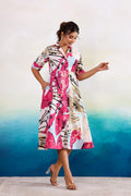 Pink Abstract Cotton Dress | | Shop stylish women's clothing online at Label Flavia |