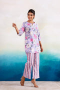 Purple Pink Dual Cotton Printed Co-ord Set | Co-Ord Set | Shop stylish women's clothing online at Label Flavia |
