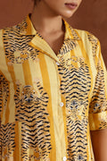 Yellow Tiger Cotton Dress | | Shop stylish women's clothing online at Label Flavia |