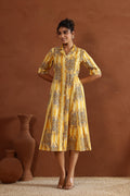 Yellow Tiger Cotton Dress | | Shop stylish women's clothing online at Label Flavia |