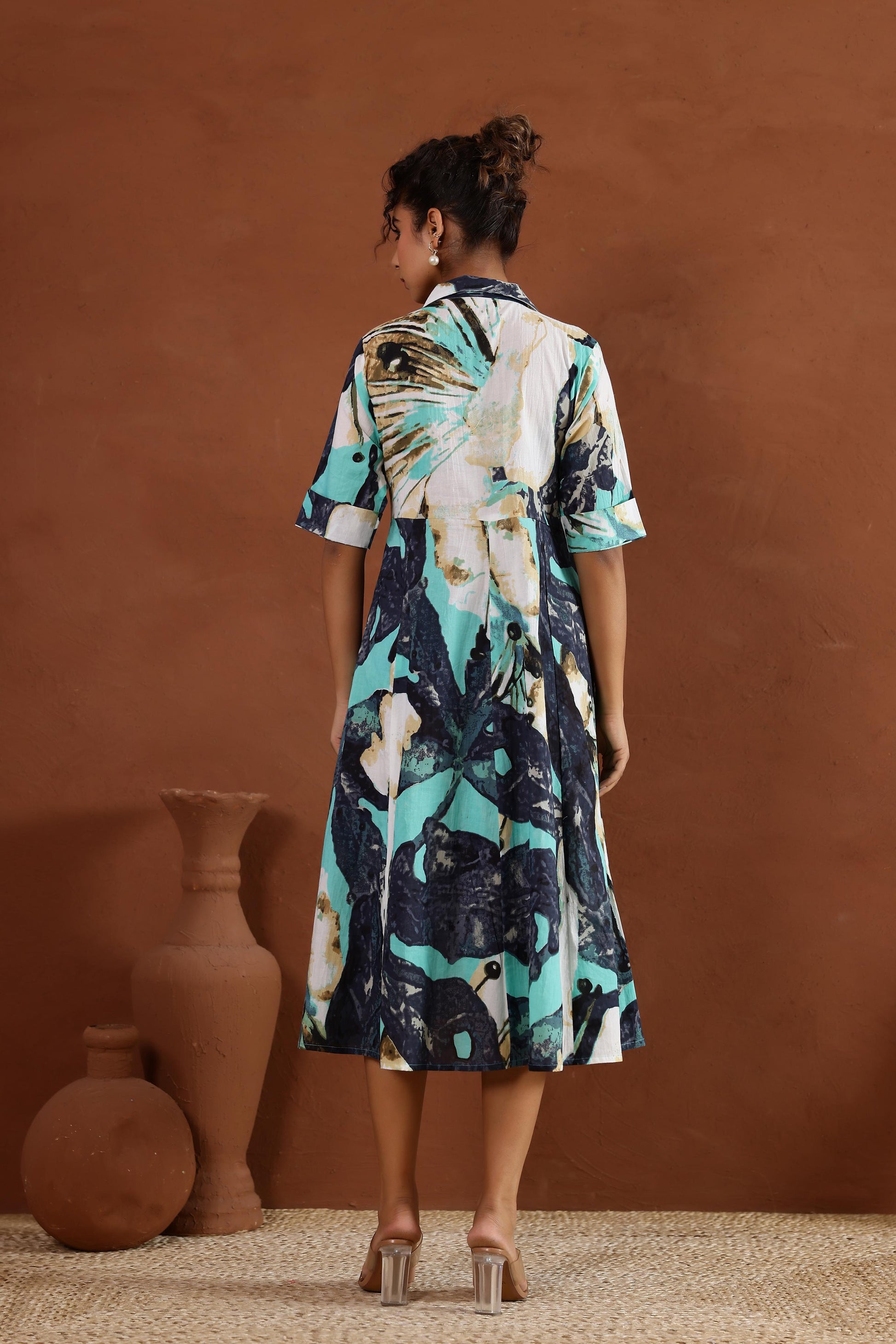 Cotton Printed Dress | A-Line Dress | Shop stylish women's clothing online at Label Flavia |