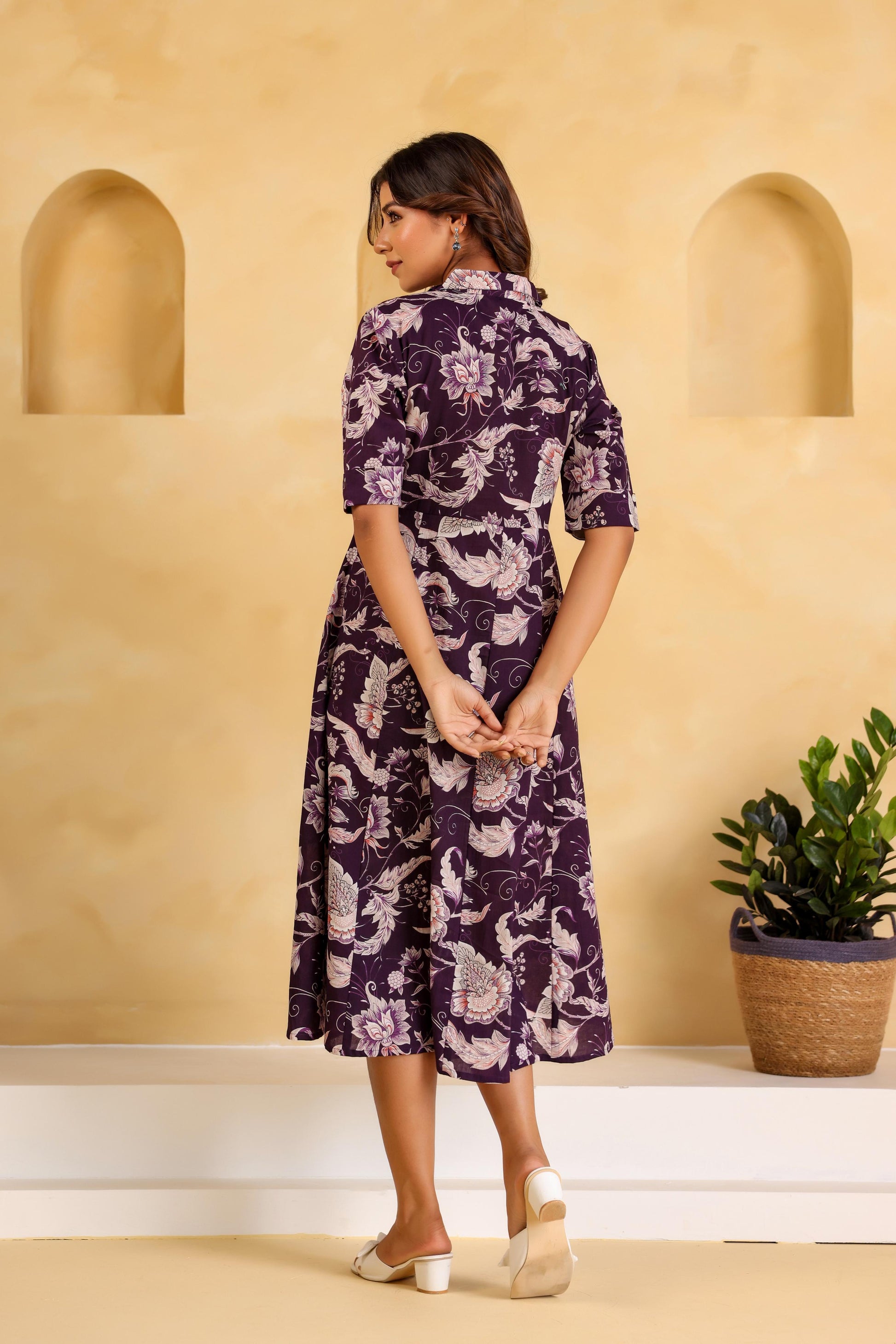 Cotton Printed Dress | A-Line Dress | Shop stylish women's clothing online at Label Flavia |