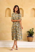 Cotton Printed Dress | A-Line Dress | Shop stylish women's clothing online at Label Flavia |