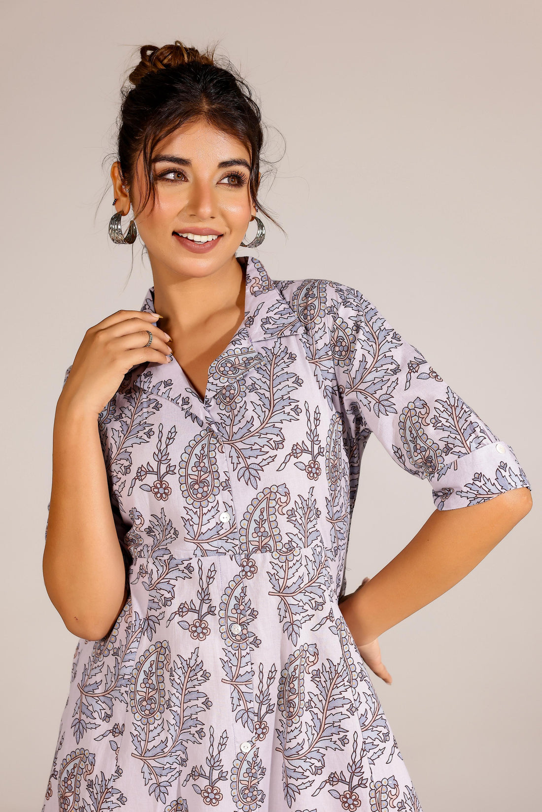 Purple Jaal Cotton Dress | | Shop stylish women's clothing online at Label Flavia |