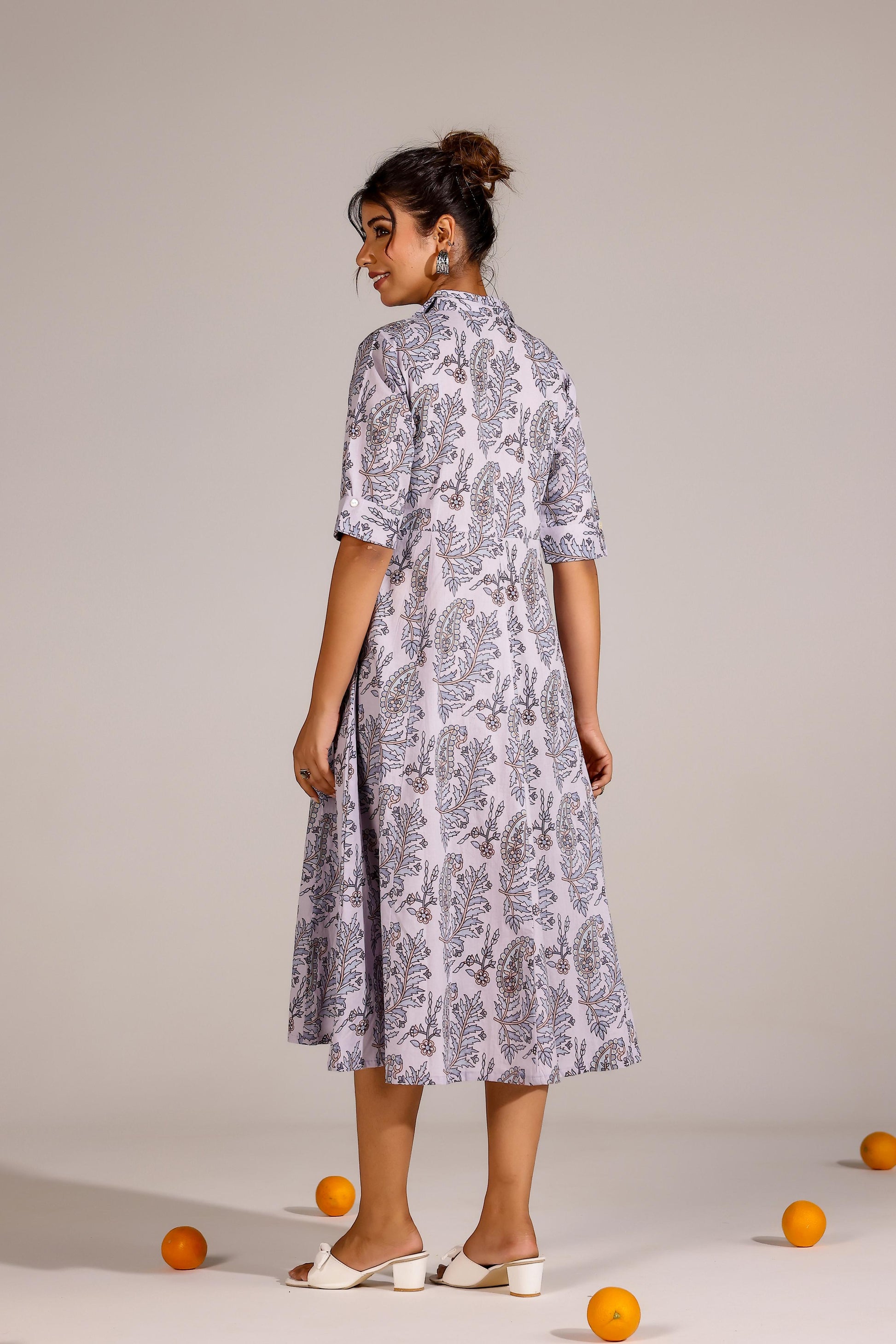 Purple Jaal Cotton Dress | | Shop stylish women's clothing online at Label Flavia |