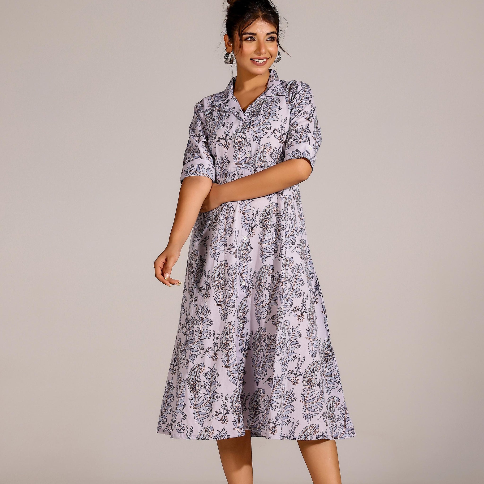 Purple Jaal Cotton Dress | | Shop stylish women's clothing online at Label Flavia |